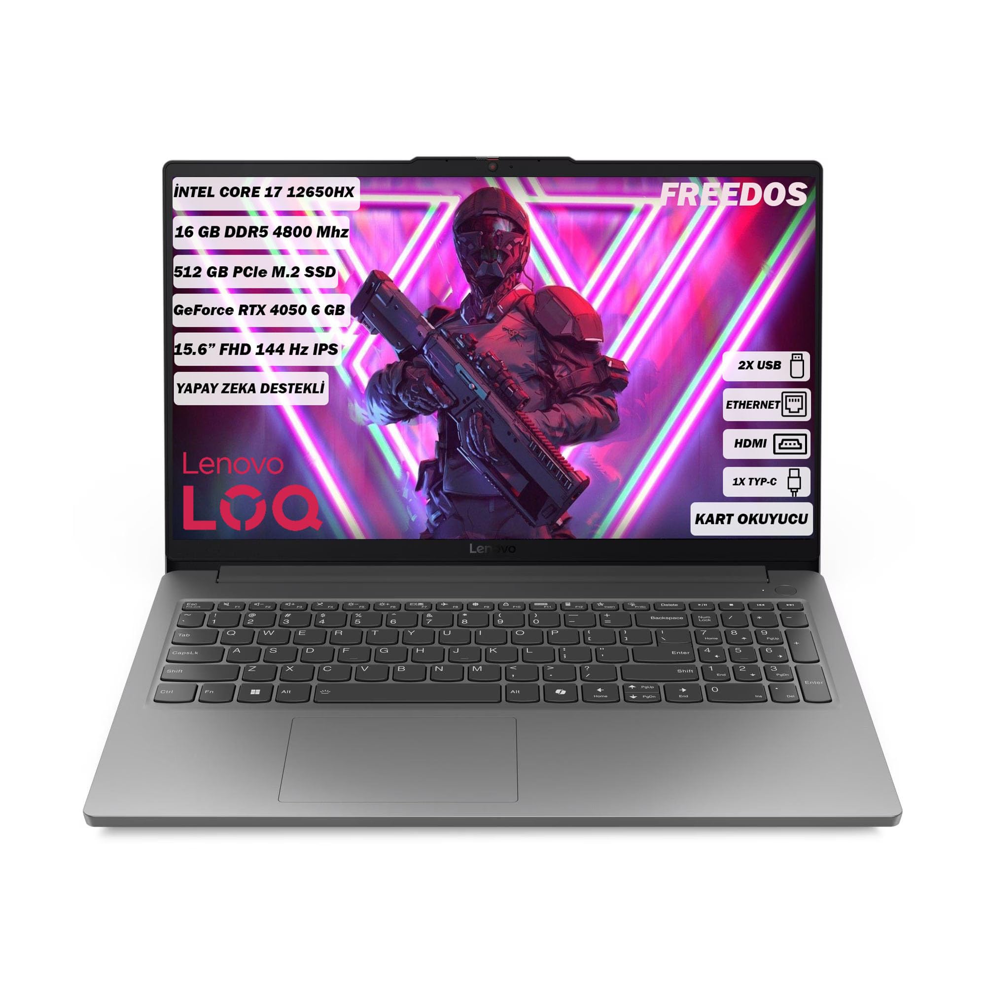 Windowsノート本体 Lenovo LOQ i7-12650HX RTX4050 16GB 512GB Lenovo LOQ Intel Core i7 12650HX 16GB 512GB SSD RTX4050 Freedos